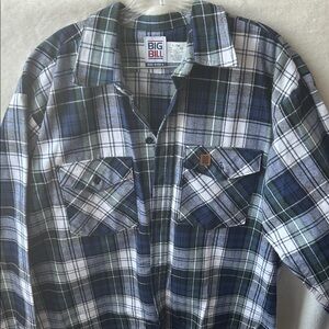 Big Bill made in USA size Large/Tall Men's Casual Plaid Button-Down Shirt